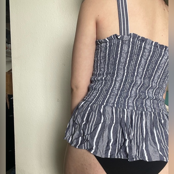 Loft Tank Stripped Top with Ruffle - Picture 4 of 4